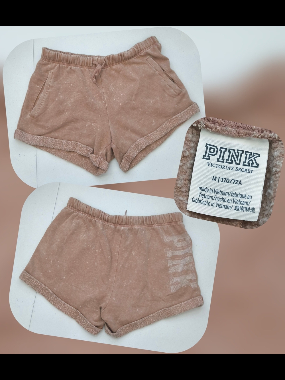 PINK Victoria's Secret Rolled Hem Boyfriend Shorts Size Med
